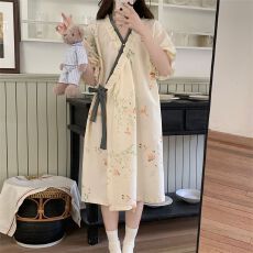 批发2026年新款睡衣女云朵棉<b class='q'>夏季</b>薄款<b class='q'>开衫</b>短袖可爱睡裙网红家居服