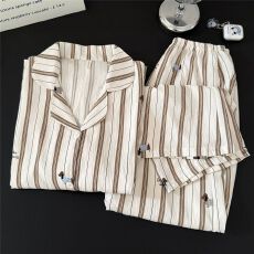 批发云朵棉睡衣男女同款春季新款<b class='q'>长袖</b>开衫ins<b class='q'>韩版</b>加大情侣家居服套装