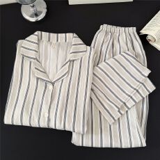 批发云朵棉睡衣男女同款春季新款<b class='q'>长袖</b>开衫ins<b class='q'>韩版</b>加大情侣家居服套装