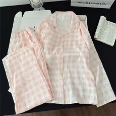 批发云朵棉睡衣男女同款春季新款<b class='q'>长袖</b>开衫ins<b class='q'>韩版</b>加大情侣家居服套装