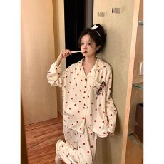 批发260克德绒<b class='q'>睡衣</b>女冬季新款宽松大码<b class='q'>卡通</b>家居服套装开衫可外穿德绒