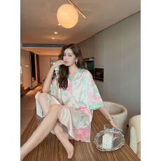 批发睡衣女  七分袖 优质冰雪丝 女裙 时尚家居服 均码