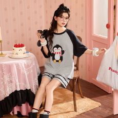 批发2026新款仿棉拉架睡衣<b class='q'>女</b>短袖<b class='q'>短裤</b>夏季薄款舒适睡衣<b class='q'>套装</b>