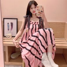 批发夏季<b class='q'>睡衣</b>女士人棉莫代尔吊带裙舒适休闲清新夏天网红家居服