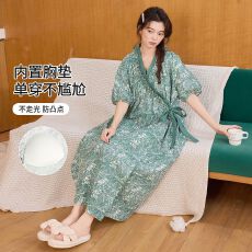 批发夏季新款云朵棉睡裙女休闲带胸垫家居服可以外出