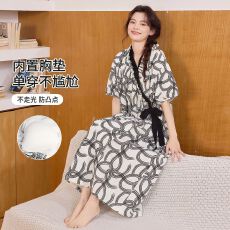 批发夏季新款云朵棉睡裙女休闲带胸垫家居服可以外出