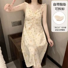 批发26年夏季云朵棉公主吊带睡裙少女中长裙直播高品可外穿