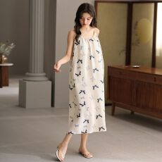 批发夏天云朵棉带胸垫吊带睡裙休闲少女甜美女士睡衣家居服