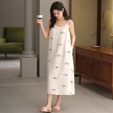 批发夏天云朵棉带胸垫吊带睡裙休闲少女甜美女士睡衣家居服