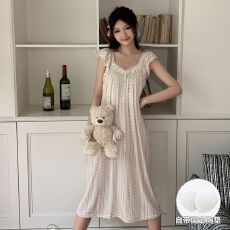 批发2026年新款凉感莱赛尔小飞袖睡裙自带胸垫宽松大版连衣裙