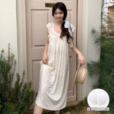 批发2026年新款凉感莱赛尔小飞袖睡裙自带胸垫宽松大版连衣裙
