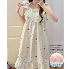 批发云朵棉 夏季短袖睡裙女可爱卡通甜美可外穿家居服裙子