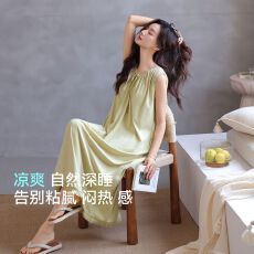 批发【带胸垫】夏季新款RC莫代尔女无袖睡裙时尚休闲女家居服