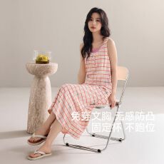 批发【带胸垫】夏季新款RC莫代尔女无袖睡裙时尚休闲女家居服