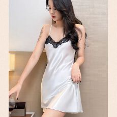 批发夏季新款女士吊带<b class='q'>睡裙</b>露背<b class='q'>性感</b>冰丝<b class='q'>睡裙</b>女私房蕾丝睡衣