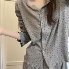 批发2026年秋夏冰丝螺纹开衫长袖长裤睡衣女套装休闲韩版家居服