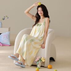 批发【带胸垫】夏季新款纯棉女<b class='q'>吊带</b><b class='q'>睡裙</b>性感卡通女家居服