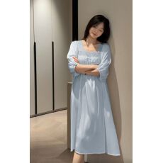 批发冰雪丝新款高级感睡衣女<b class='q'>夏</b>季性感蕾丝镂空短袖睡裙家居服