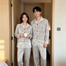 情侣睡衣春秋新款金丝绒长袖长裤保暖家居服秋冬季两件套可外穿