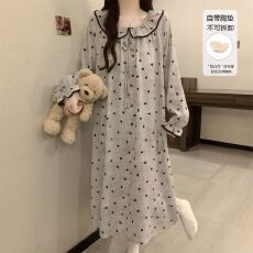 批发<b class='q'>秋</b>季新款花边领印花睡裙带胸垫M-XXL