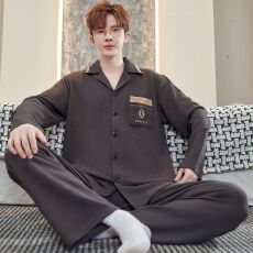 批发冬季新款德绒<b class='q'>睡衣</b>男款翻领开衫长袖长裤保暖大码<b class='q'>家居服</b>5XL