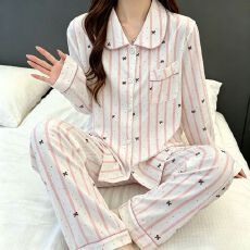 批发云朵棉<b class='q'>睡衣</b><b class='q'>女</b>卡通小狗新款秋季长袖翻领甜美家居服套装外穿