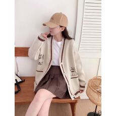 批发绵羊绒大码<b class='q'>宽松</b>针织外套秋季百搭学院风可长袖<b class='q'>毛衣</b>