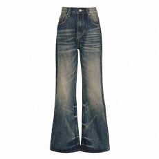 批发美式复古牛仔裤男新款<b class='q'>春</b>夏拖地裤直筒宽松百搭显瘦做旧男女同款