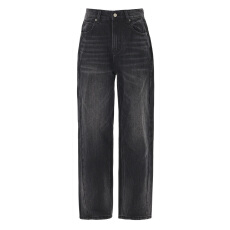 批发美式复古休闲<b class='q'>牛仔裤</b>新款春夏男<b class='q'>女</b>同款百搭长裤垂感阔腿直筒裤拖地