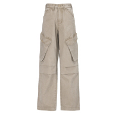 批发美式复古春<b class='q'>夏</b>男女同款新款宽松直筒阔腿裤复古工装裤垂感拖地日常