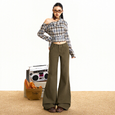 批发喇叭牛仔长裤<b class='q'>女生</b>新款秋冬2025拖地惰懒长裤百搭舒适宽松修身纽扣