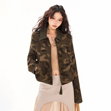 批发26ss | 2026新款美式复古迷彩短外套<b class='q'>百搭</b>舒适宽松显瘦长袖春夏