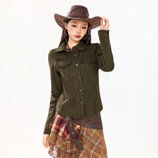 批发26ss | 2026美式复古显瘦春夏新款显白牛仔外套修身垂感辣妹长袖