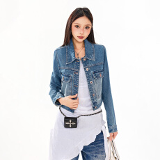 批发26ss | 2026水洗做旧美式复古长袖牛仔外套春<b class='q'>夏</b>慵懒风百搭舒适