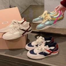 批发复古拼色德训鞋女2025新款休闲运动鞋帆布鞋百搭阿甘鞋女