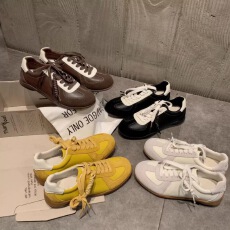 批发<b class='q'>韩版</b>复古德训鞋女2025春秋新款系带拼色平底运动休闲板鞋阿甘鞋