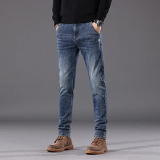 批发2025秋季高品质牛仔裤男修身小脚弹力<b class='q'>时尚</b>百搭长裤子