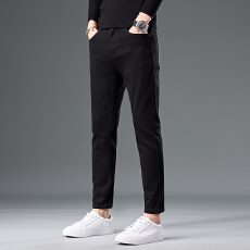 批发2025秋季九分牛仔裤韩版修身小脚弹力百搭高品质男士牛仔裤