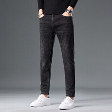 批发2025秋季九分牛仔裤韩版修身小脚弹力百搭高品质男士牛仔裤