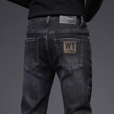 批发2025秋季修身牛仔小脚裤男弹力韩版中腰显瘦休闲高品质长裤子