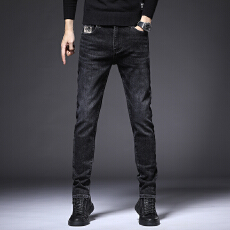 批发2025秋季修身牛仔小脚裤男弹力韩版中腰显瘦休闲高品质长裤子