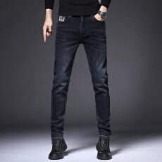 批发2025秋季修身牛仔小脚裤男弹力韩版中腰显瘦休闲高品质长裤子