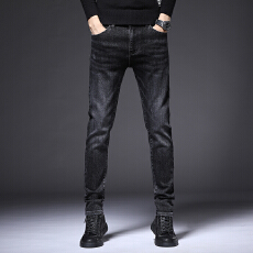 批发2025秋季修身牛仔小脚裤男弹力韩版中腰显瘦休闲高品质长裤子