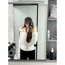 批发洋气独特别致修身短款大毛领棉服外套女2025冬季新款连帽棉袄上衣