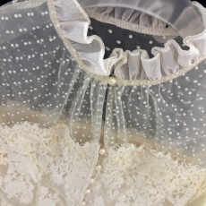 批发玉珠流仙重工复古蕾丝<b class='q'>波点</b>上衣 花边网纱拼接收腰<b class='q'>衬衫</b>