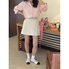 批发韩版显瘦A字短裙2026春季设计感系带西装半身裙<b class='q'>女士</b>黑色裙子百搭