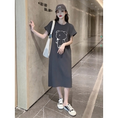 批发2025<b class='q'>夏</b>季新款韩式飞飞袖大码宽松休闲百搭开叉过膝懒人连衣裙女