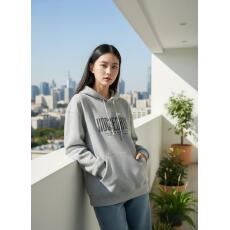 批发2025秋冬爆款美式时尚灰色连帽卫衣女<b class='q'>大码</b>宽松别致洋气外套女上衣
