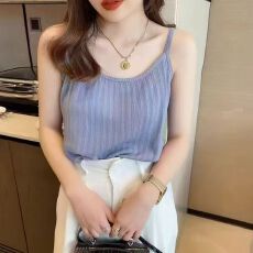 批发吊带背心女春夏季新款西装内搭冰丝针织打底外穿设计感众宽松上衣