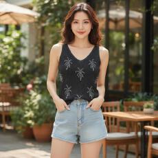 批发2026春<b class='q'>夏季</b>新款烫钻亮丝无袖韩系百搭针织背心显瘦内搭时尚上衣